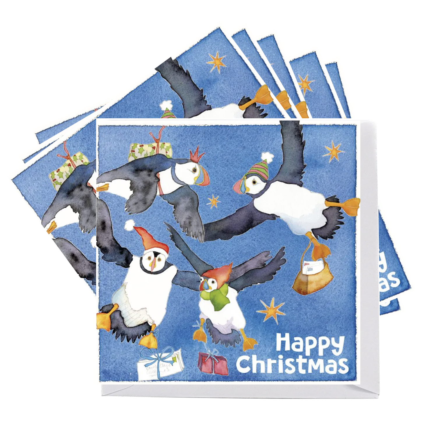 Festive Flying Puffins - Pack of 6