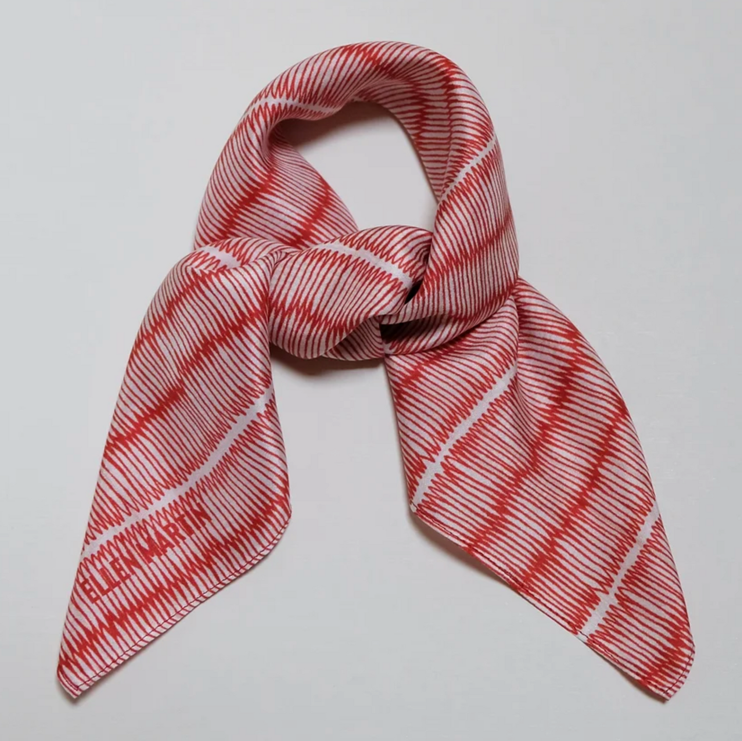 Small Silk Scarf - Red Tatami