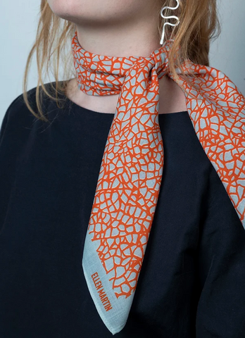 Frisa Orange Wool & Silk Scarf