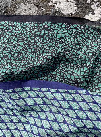 Frisa Navy Wool & Silk Scarf