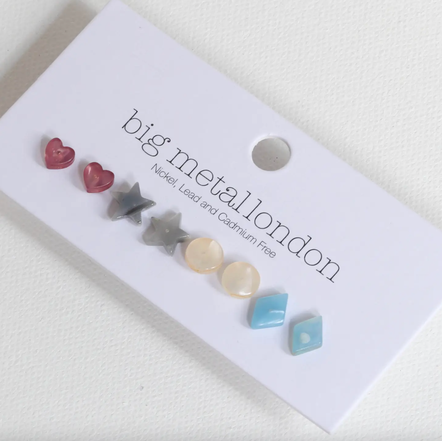 Resin Stud Earrings Pack - Pink