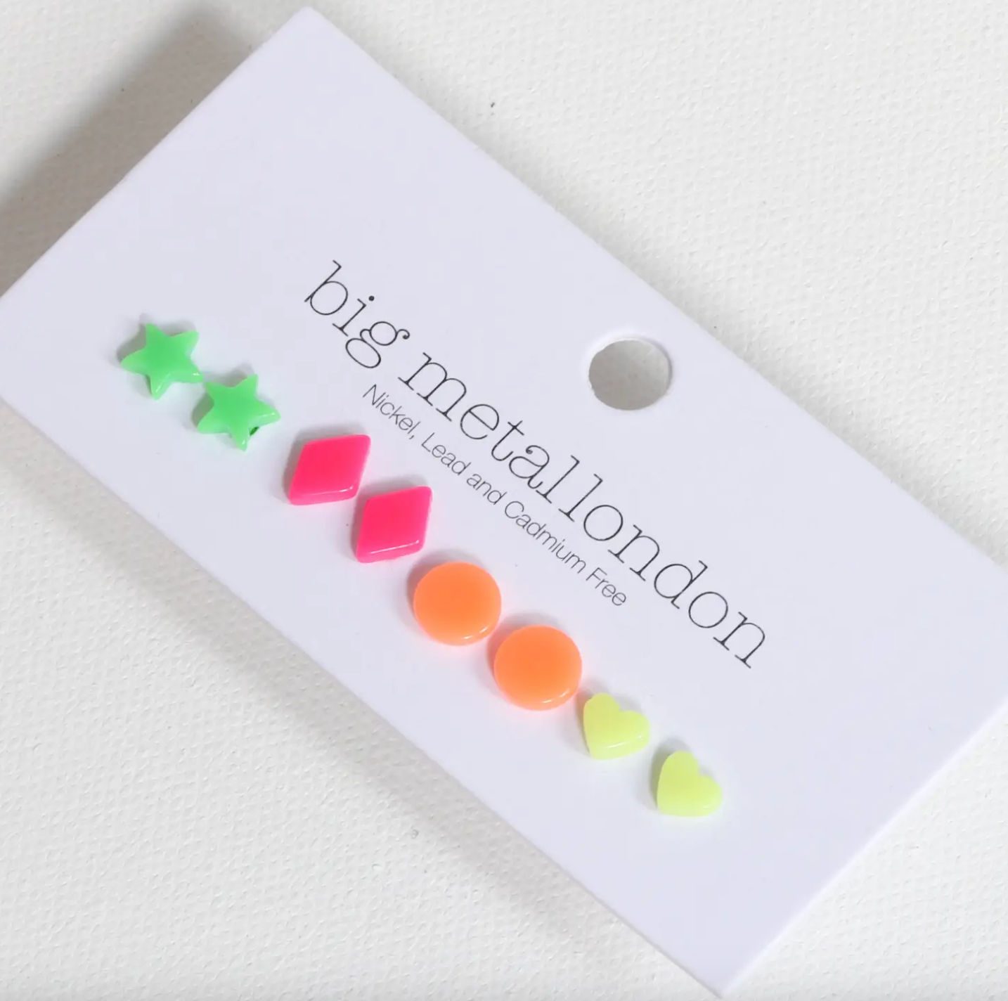 Resin Stud Earrings Pack - Neon