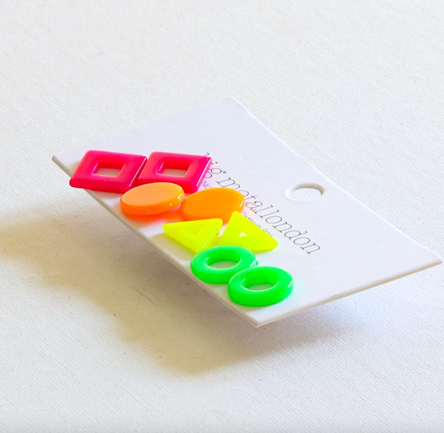 Geometric Resin Earrings Pack - Neon