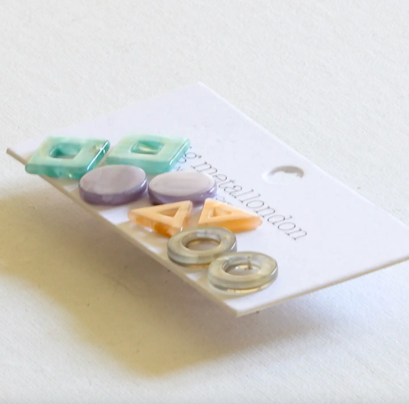 Geometric Resin Earrings Pack - Greys