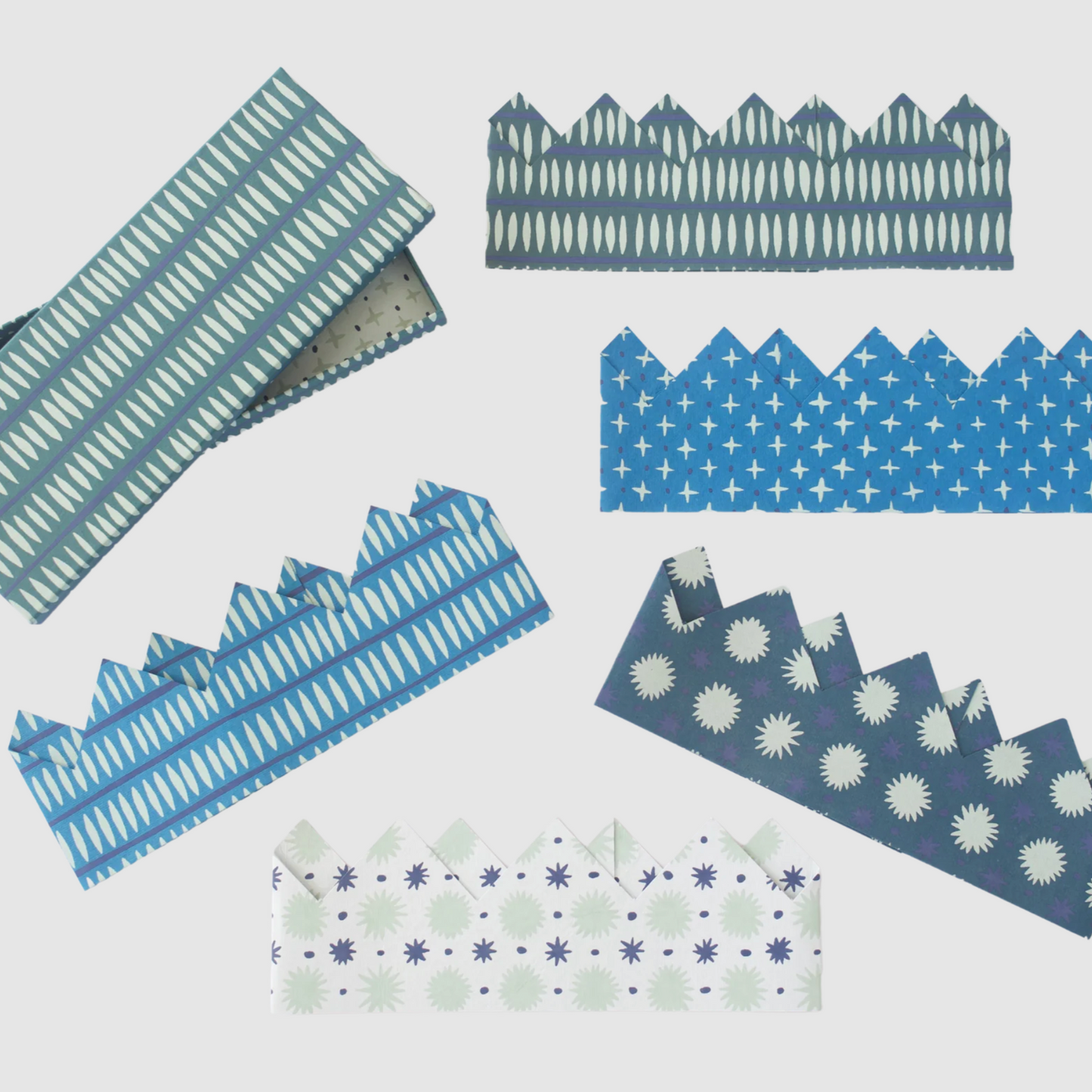 Blue Paper Crown Set