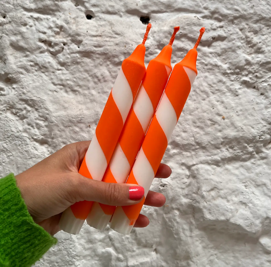 Orange Helter Skelter Stick Candle