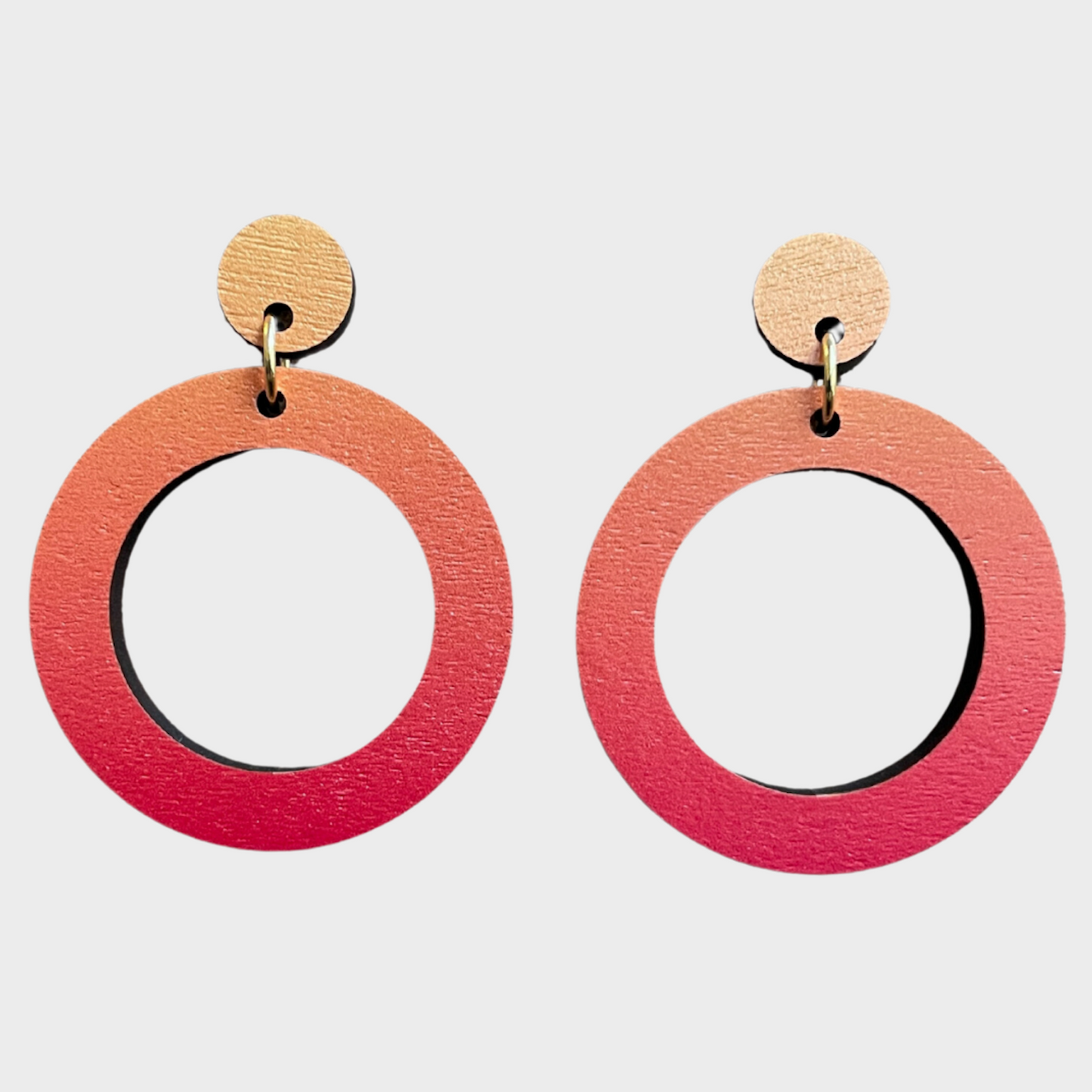 Circle Drop Earrings - Fire Orange
