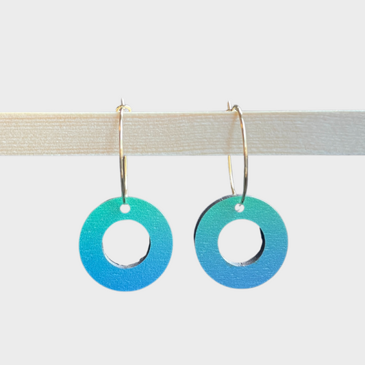 Donut Hoop Earrings - Sea Green