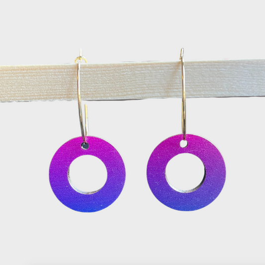 Donut Hoop Earrings - Purple Haze