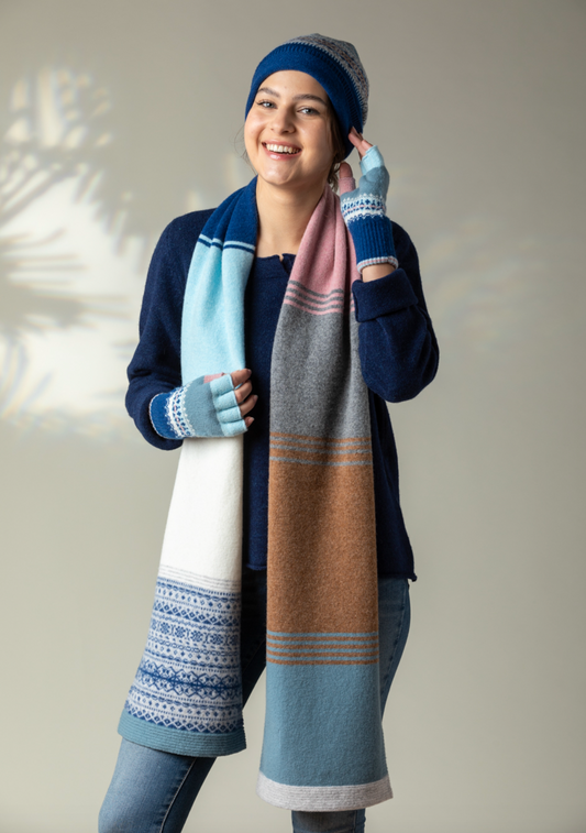 Alloa Stripe Scarf - Dew