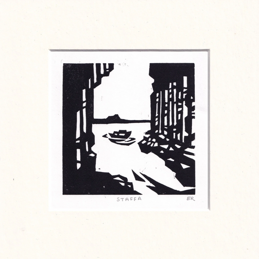 Staffa Linocut Print