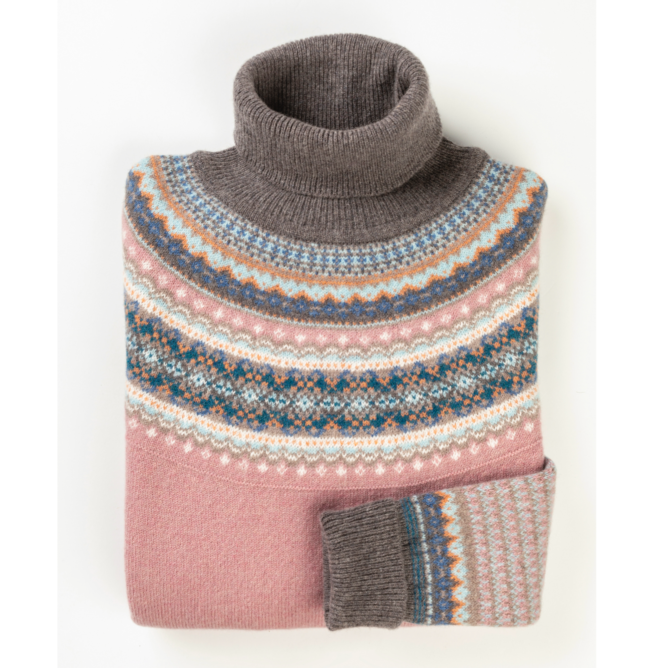 Alpine Roll Neck Sweater - Vintage Pink