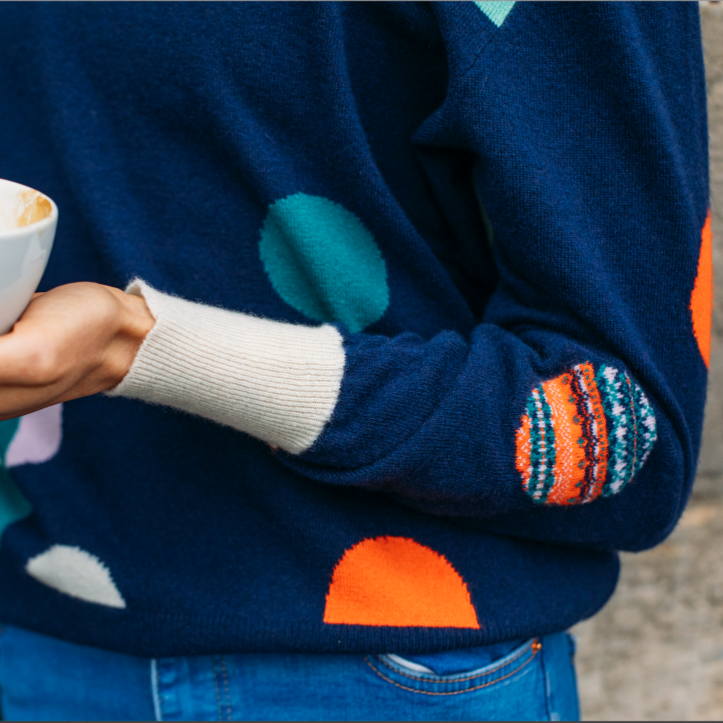 Melrose Cardigan - Navy Dot