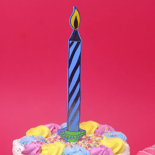 Birthday Candle Bookmark - Cornflower
