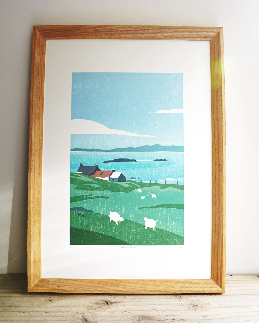 Spring on Iona Woodcut Print