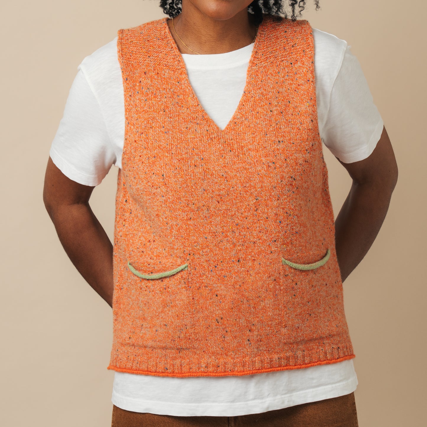 Tweed Nep Vest - Dune