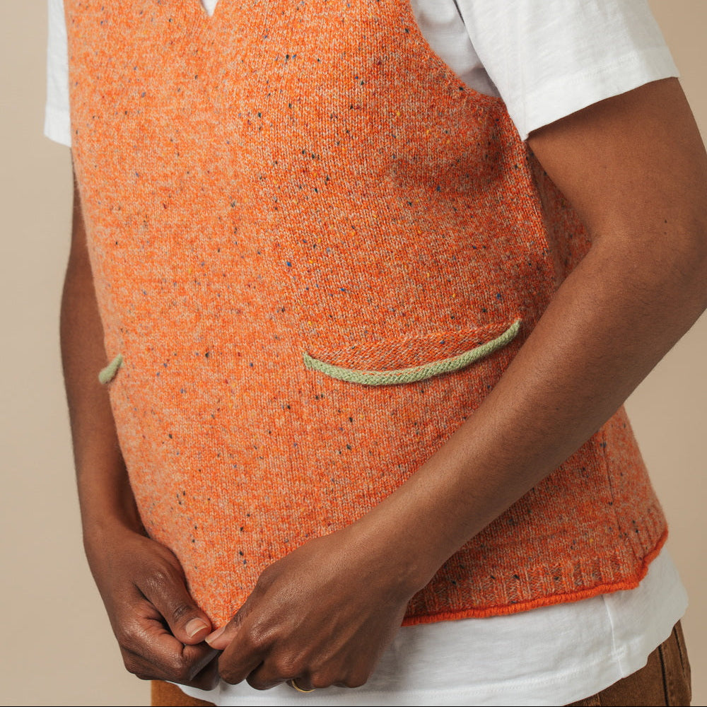Tweed Nep Vest - Dune