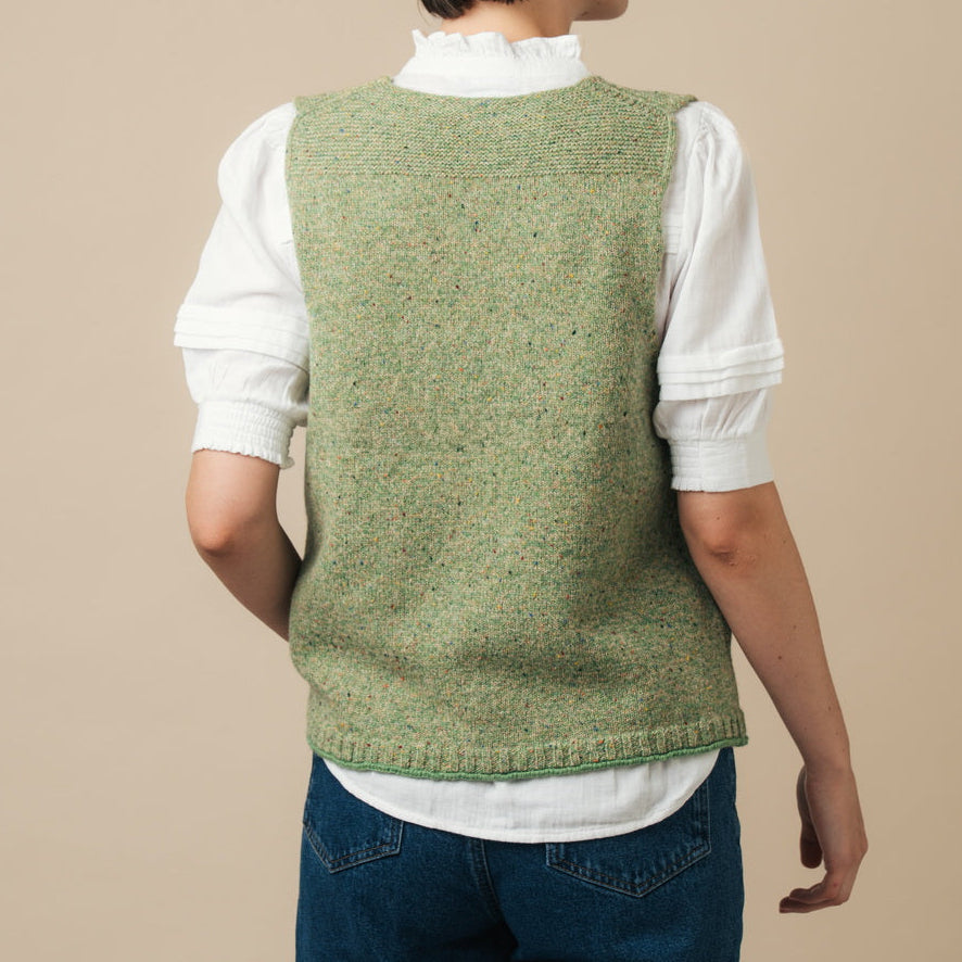 Tweed Nep Vest - Reed