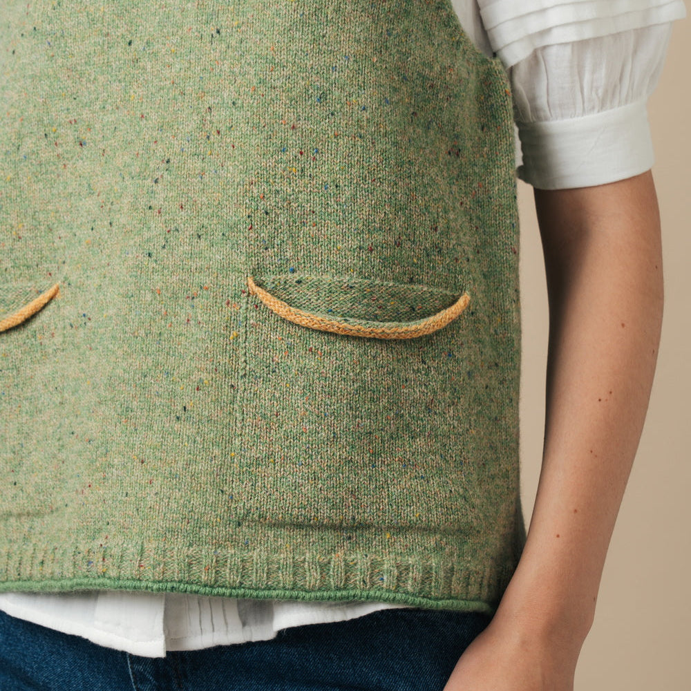 Tweed Nep Vest - Reed