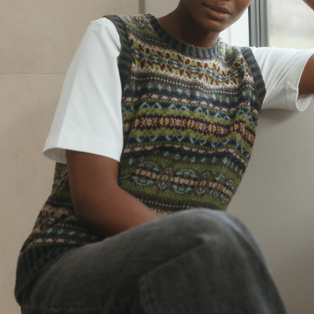 Kinross Crew Neck Vest - Loden