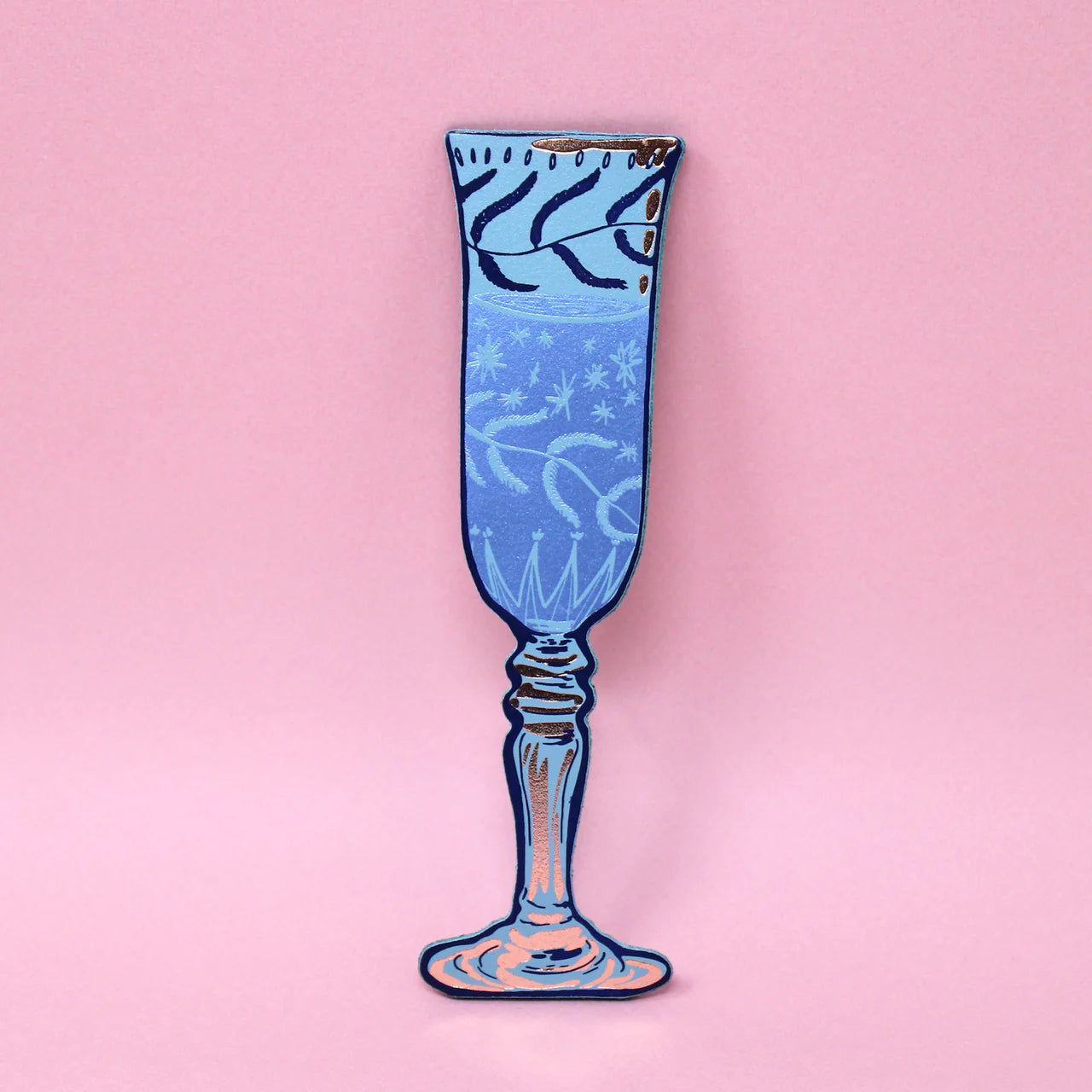 Wine Glass Bookmark - Heritage Blue