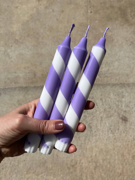 Lilac Helter Skelter Stick Candle