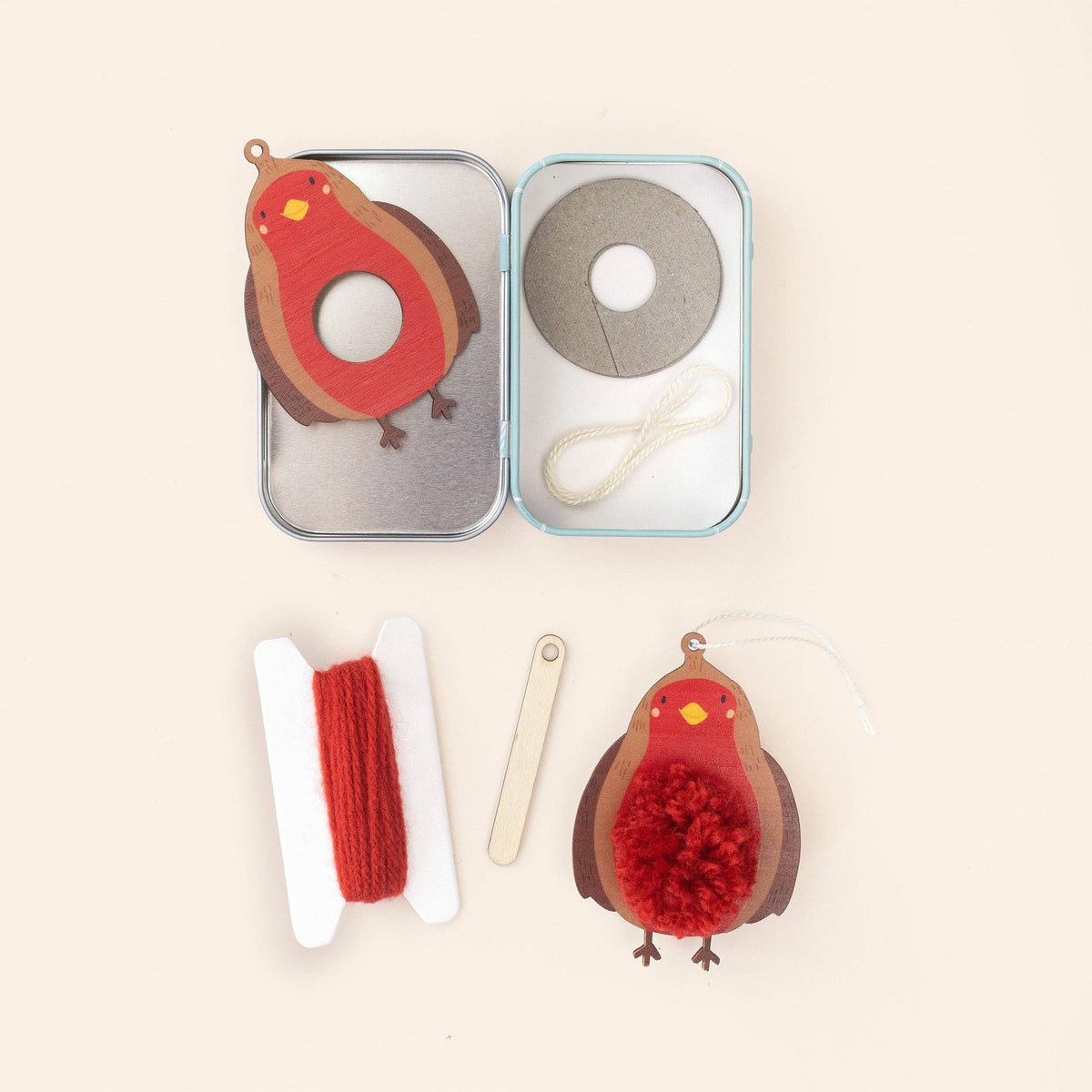 Pom Pom Robin Decoration Kit