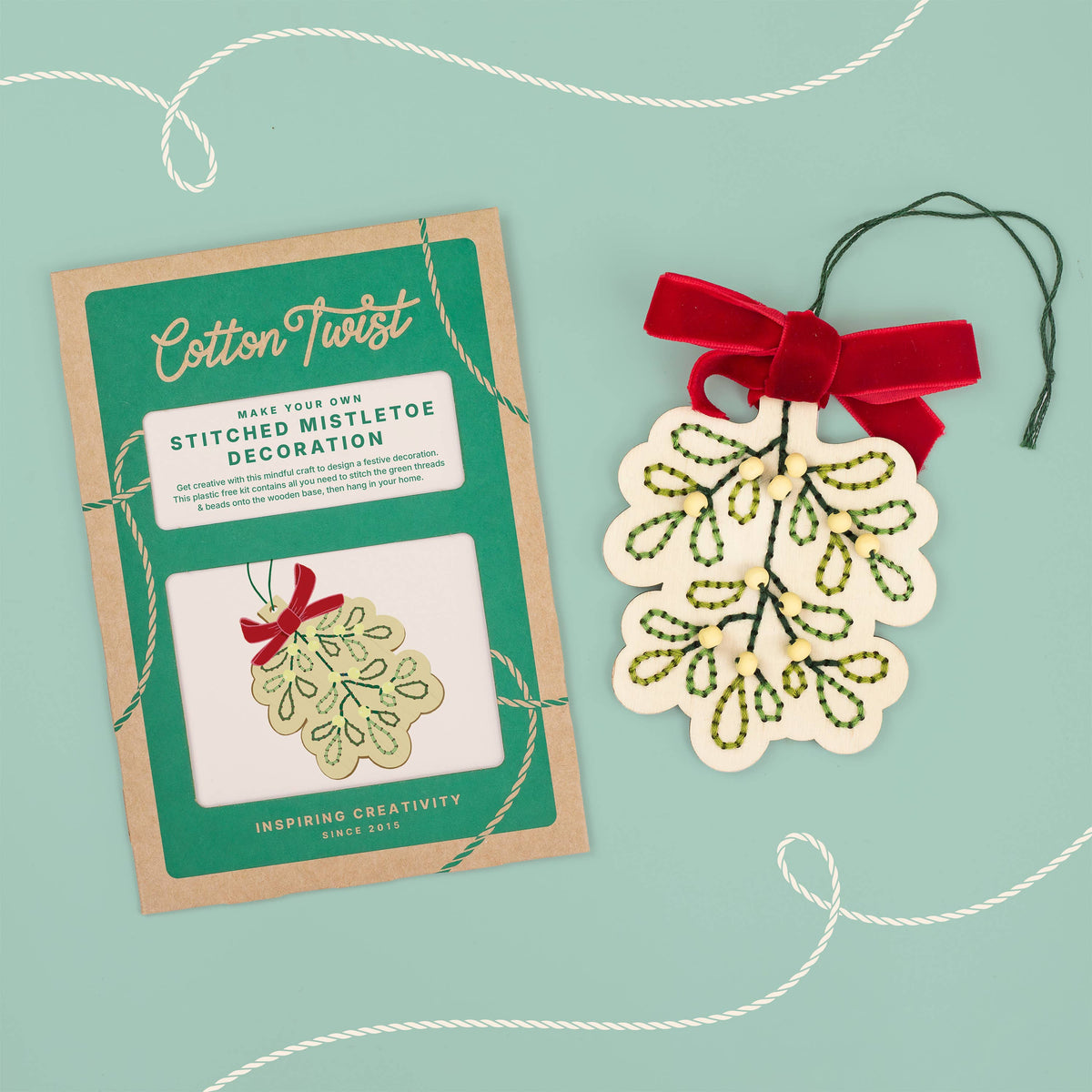 Stitched Mistletoe Decoration
