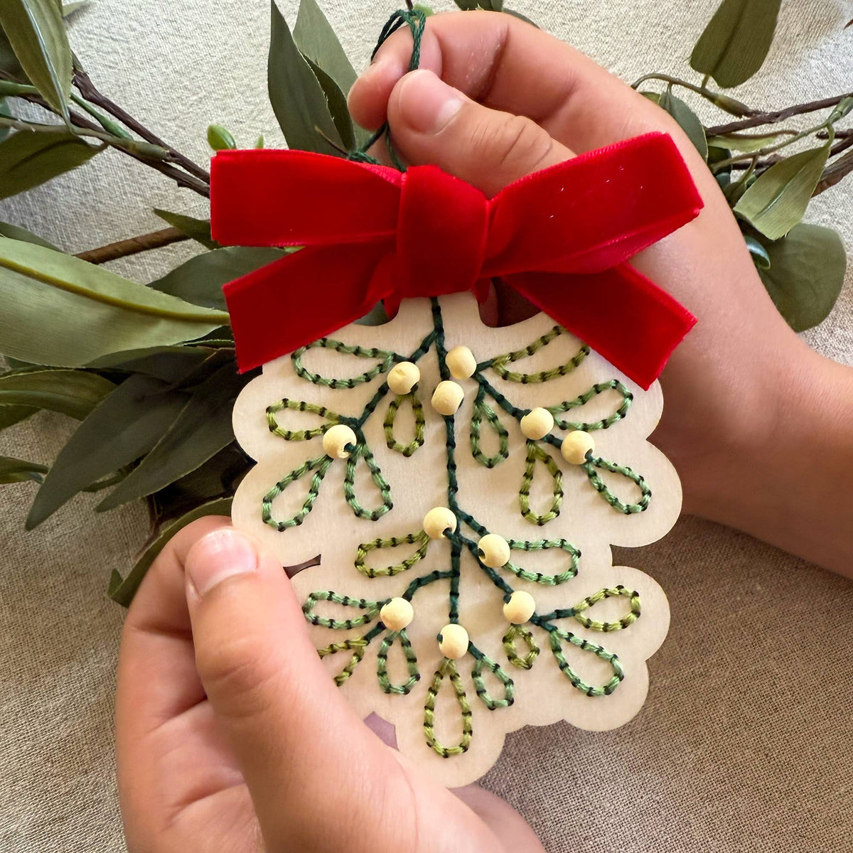 Stitched Mistletoe Decoration