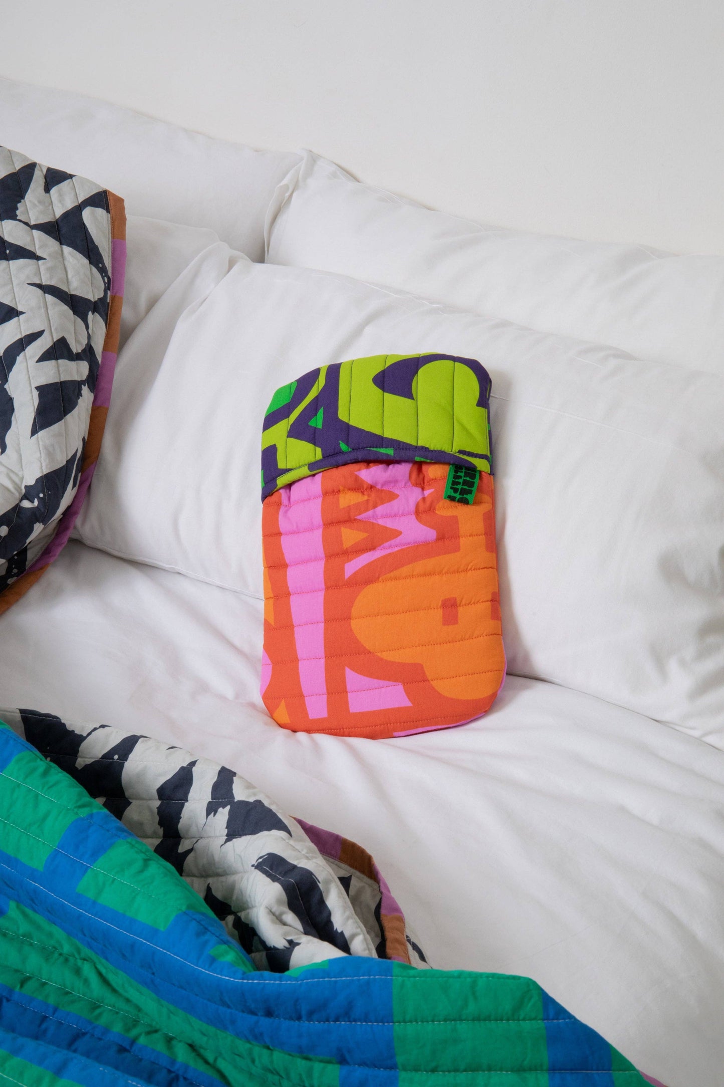 Quilted Hot Water Bottle - Chameleon