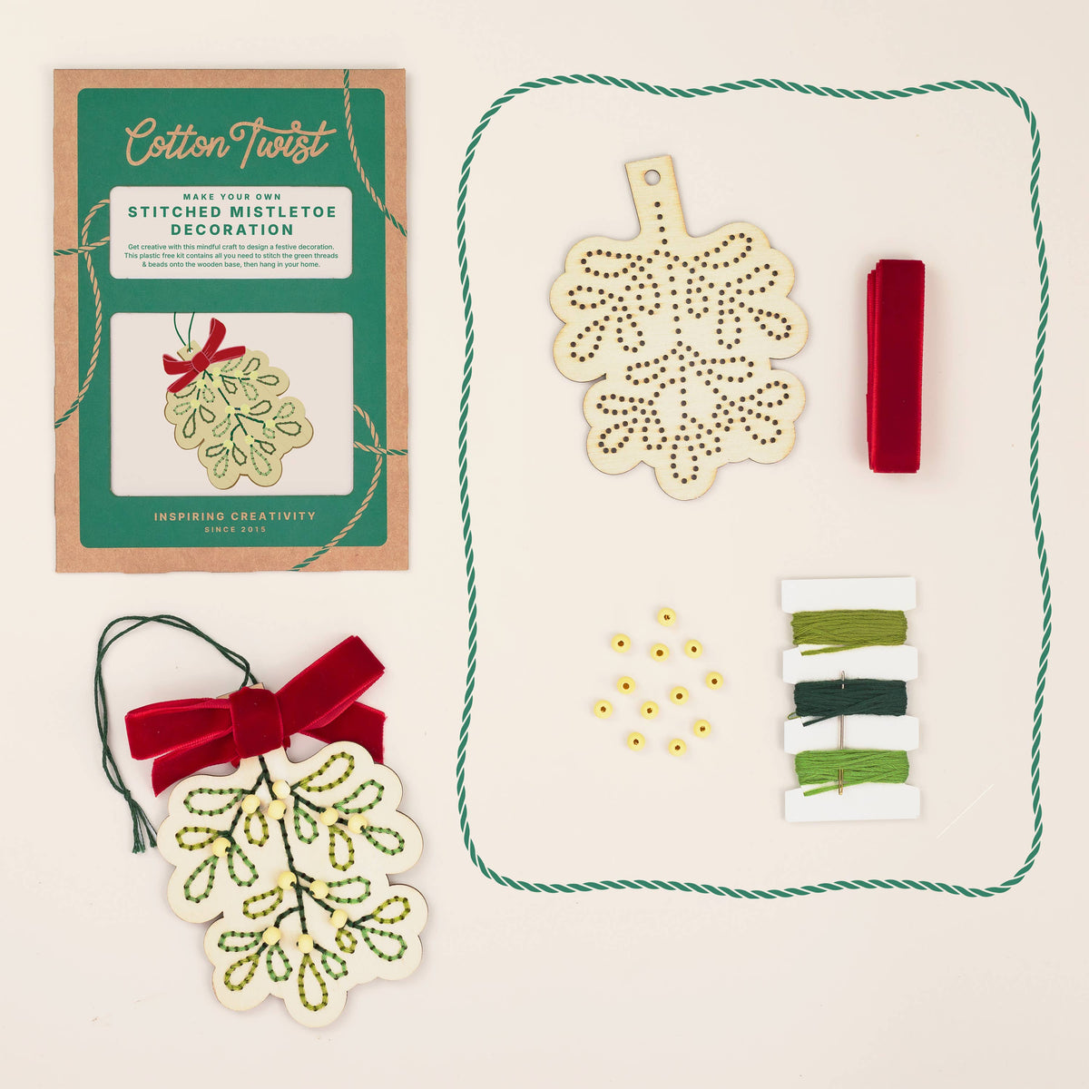 Stitched Mistletoe Decoration