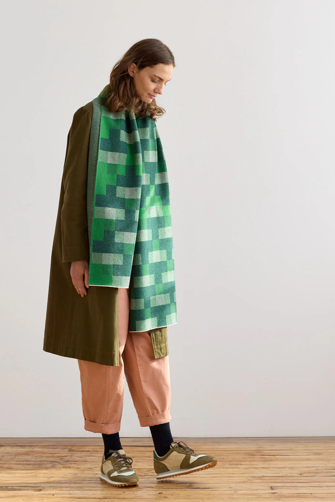 Faro Scarf - Oxide Green & Seashell