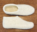 Iona Wool felted slippers - Full Heel, Natural Cream.