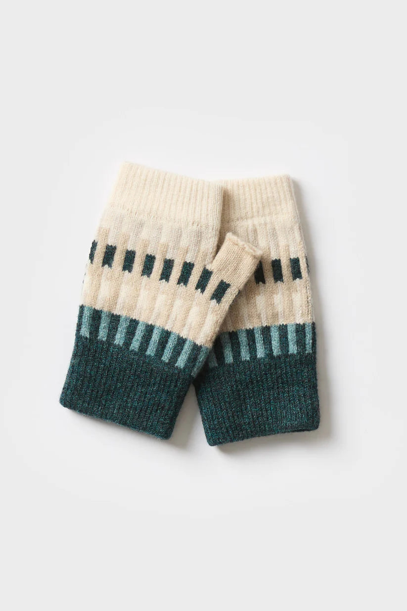 Harbour Fingerless Mitts - Ink & North Sea