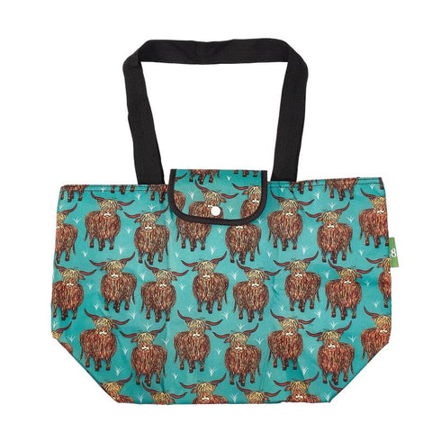 Eco Chic Highland Cow Insulated Bag - Teal