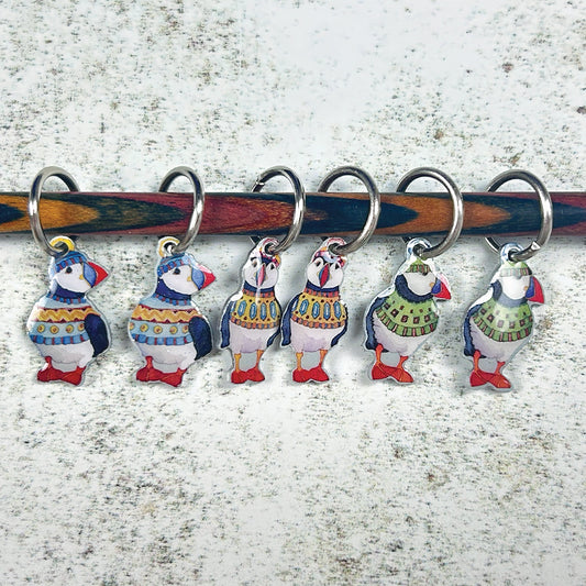 Woolly Puffin Crochet Markers