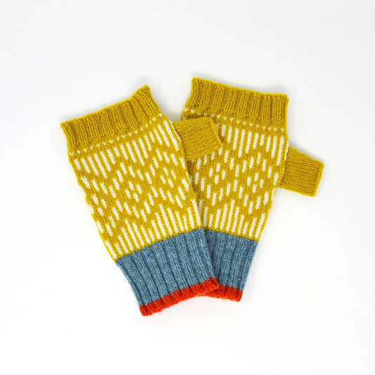 Dundee Graphics Fingerless Gloves - Yellow