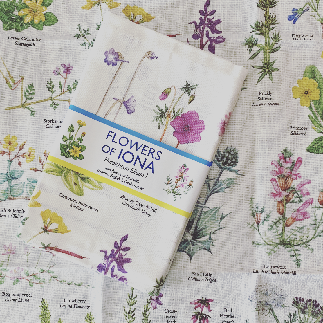 Flowers of Iona Tea Towel