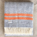 Grey & Pumpkin Herringbone Stripe