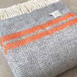 Grey & Pumpkin Herringbone Stripe