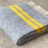 Grey & Yellow Herringbone Stripe