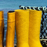 Iona Wool Felted Slippers - Yellow Wellies