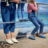 Iona Wool Felted Slippers - Low heel, Ocean Blue.