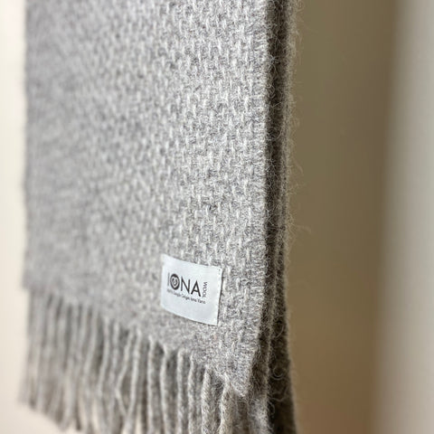 Iona Wool Woven Scarf - SMUR, Silver