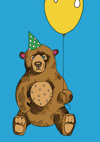 Blue Birthday Bear