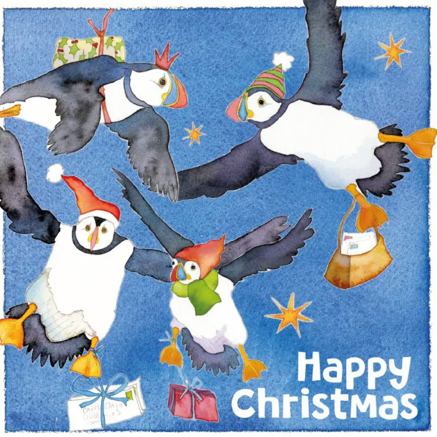Festive Flying Puffins - Pack of 6