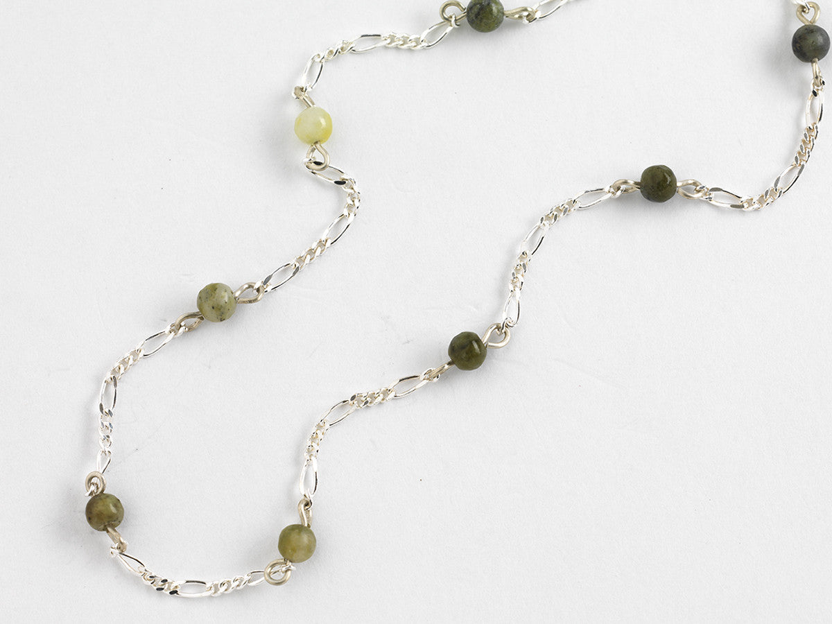 Iona Green Stone Bead Necklace