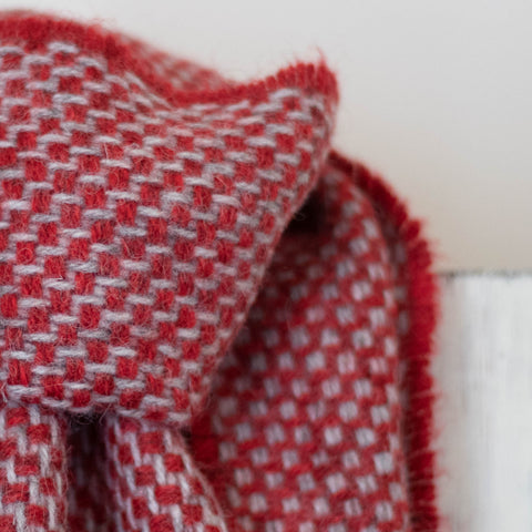 Iona Wool Woven Scarf - SMUR, Postbox Red