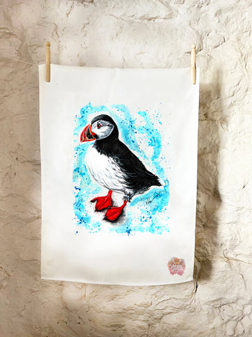 Piper the Puffin Tea Towel